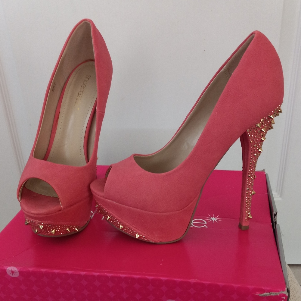 ShoeDazzle "Edith" platform rhinestone heels